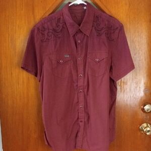 Guess Men's Short Sleeve Button Down Shirt